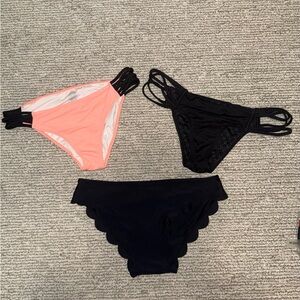 Black and Pink Women's Bikini Bottom Set